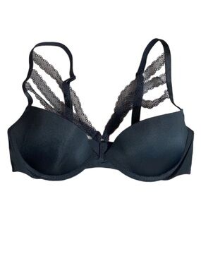 Adore Me Black Lace-Strap push-up bra
